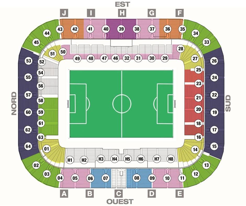 žemėlapis Bordo stadionas