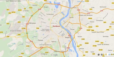 Žemėlapis Bordo sritis prancūzija